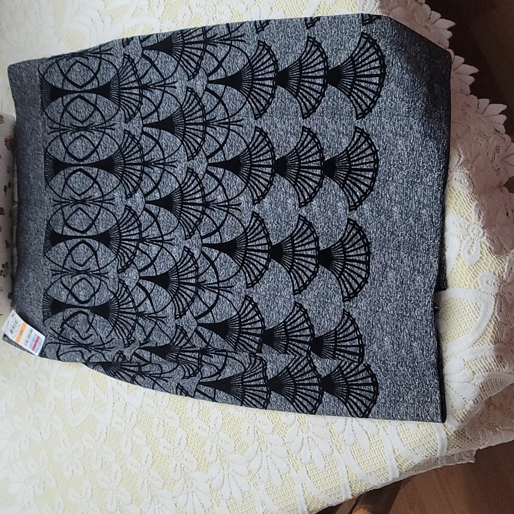 Gray and black skirt